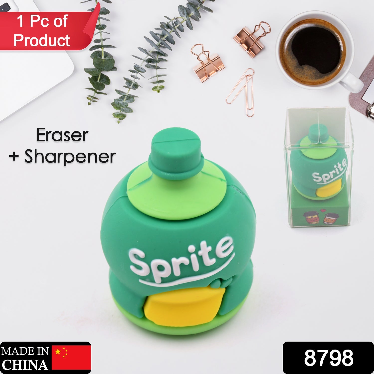 2-in-1 3D Cold Drink Bottle Shape Rubber Pencil Sharpener and Eraser Set, Stationery for Kids School Boys Girls, Birthday Return Gifts (1 Pc ) 2-in-1 3D Cold Drink Bottle Shape Rubber Pencil Sharpener and Eraser Set, Stationery for Kids School Boys Girls, Birthday Return Gifts (1 Pc )